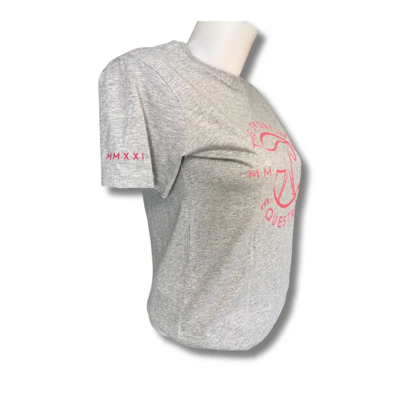 Sporting Equestrian Logo T-Shirt Ladies in Heather Grey-1